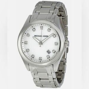 Michael Kors Silver Watch with White Dial